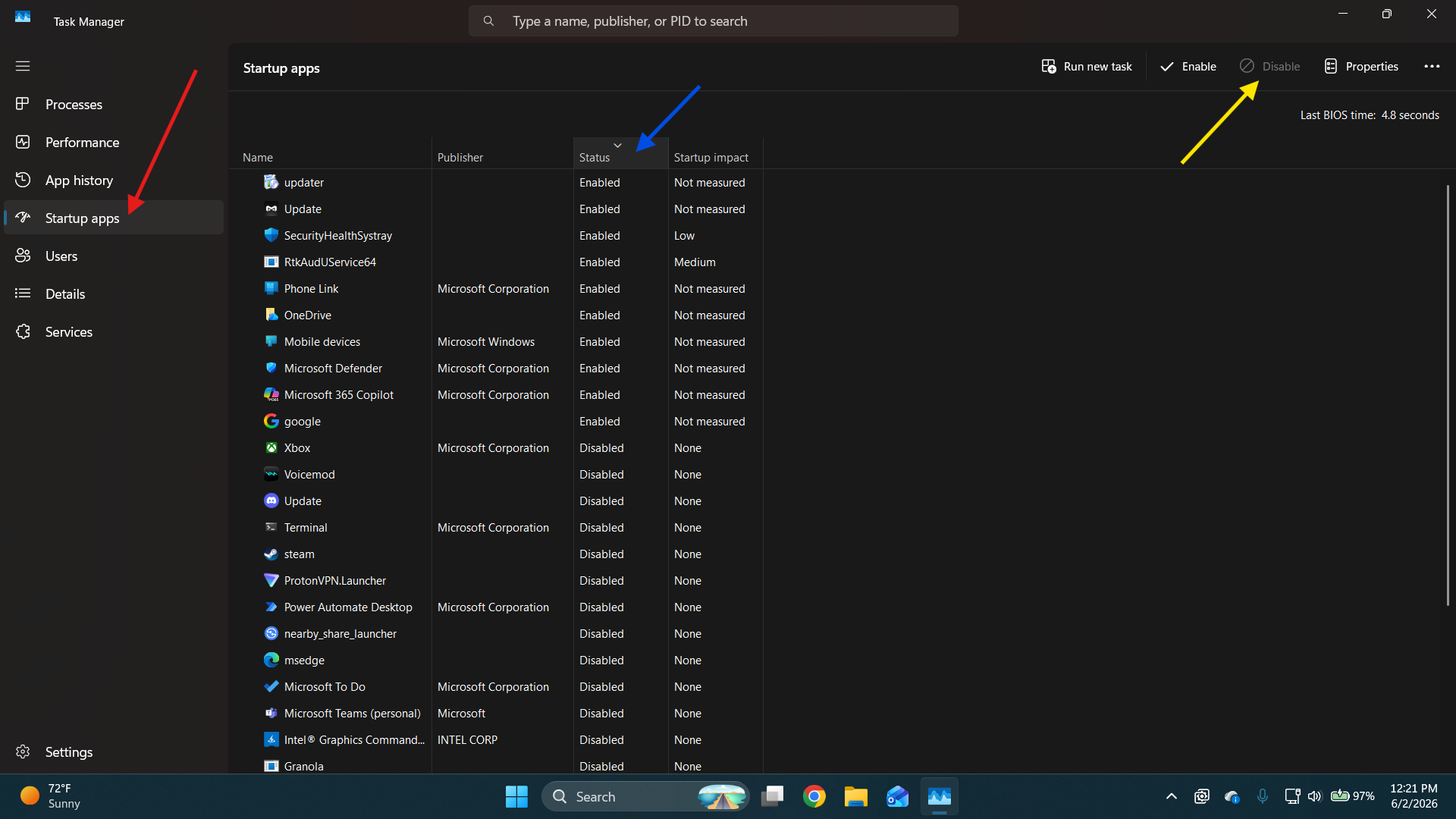 Disable Startup Apps
